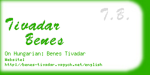 tivadar benes business card